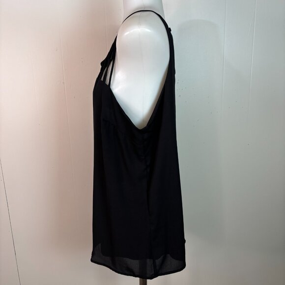Maurices Tank Top Large Black Lattice Halter Neck Camisole Women's - Picture 4 of 8